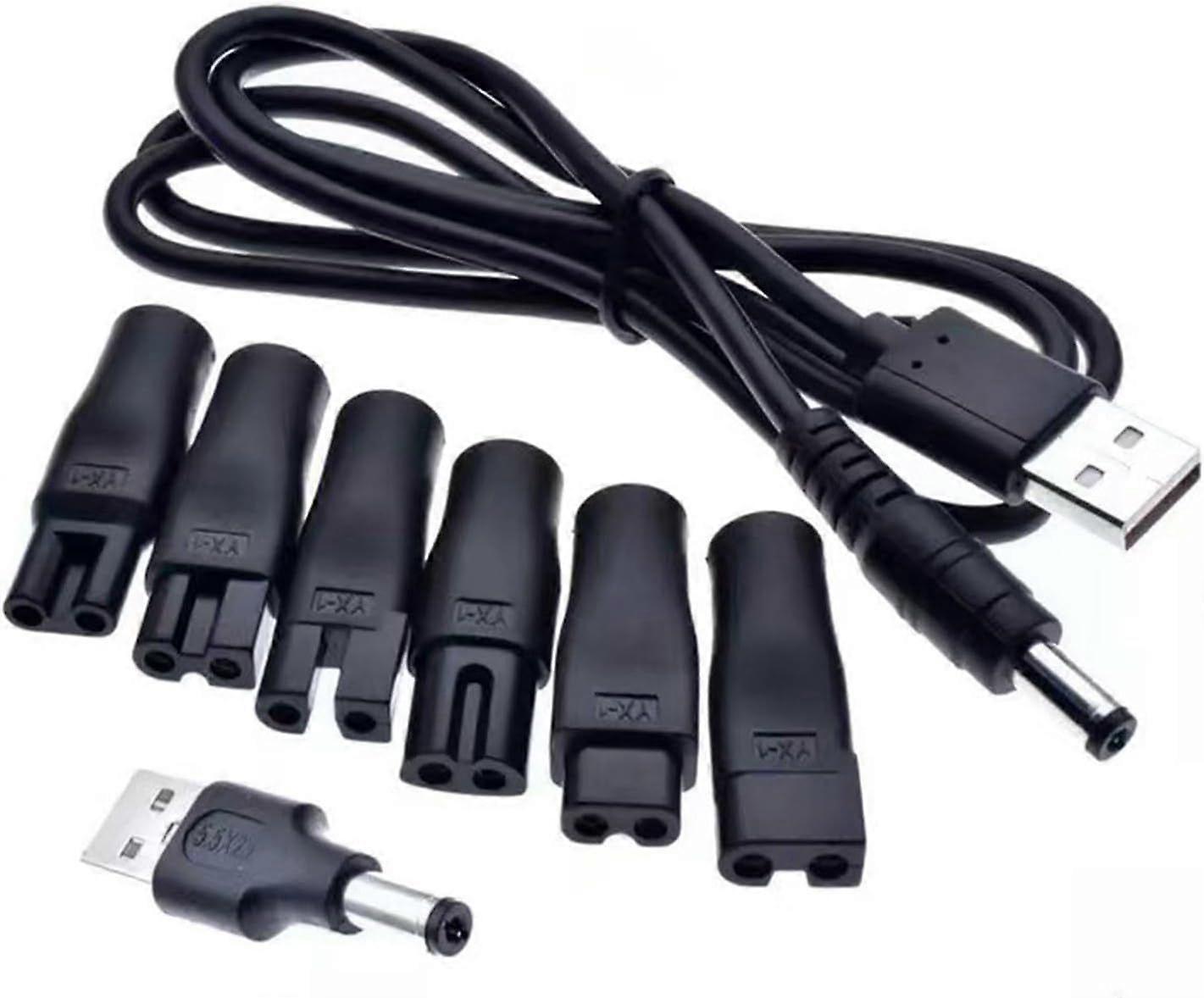Compatible 5V USB Power Cable,5V Shaver Charger,6 USB Plugs Multi-function for All Kinds of Electric Clippers,Shavers,Care Appliances,Air Purifiers a