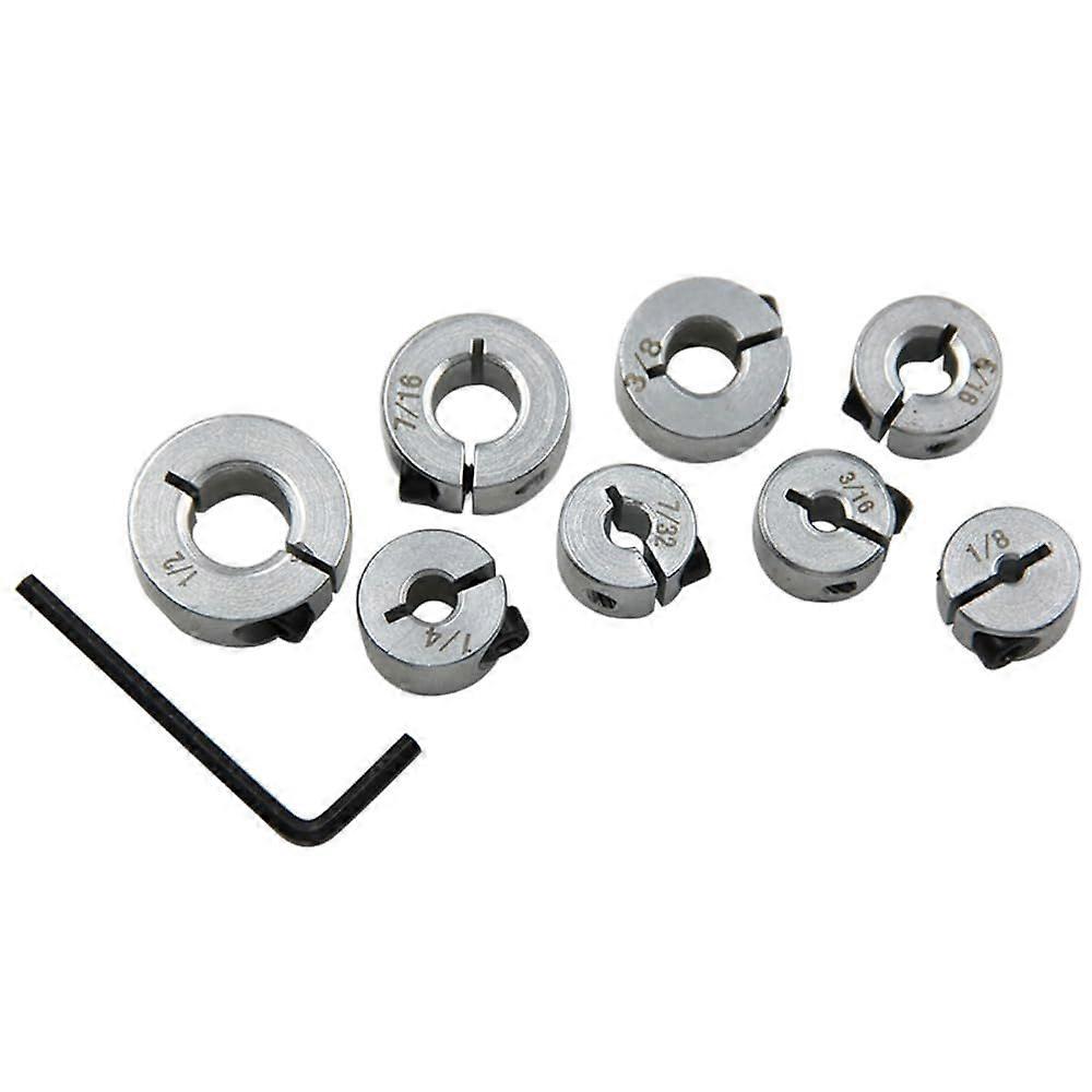8Pcs Drill Bit Set Depth Ring Positioner,Drill Depth Stop,With Hex Key,Drill Depth Stop Collar for Woodworking