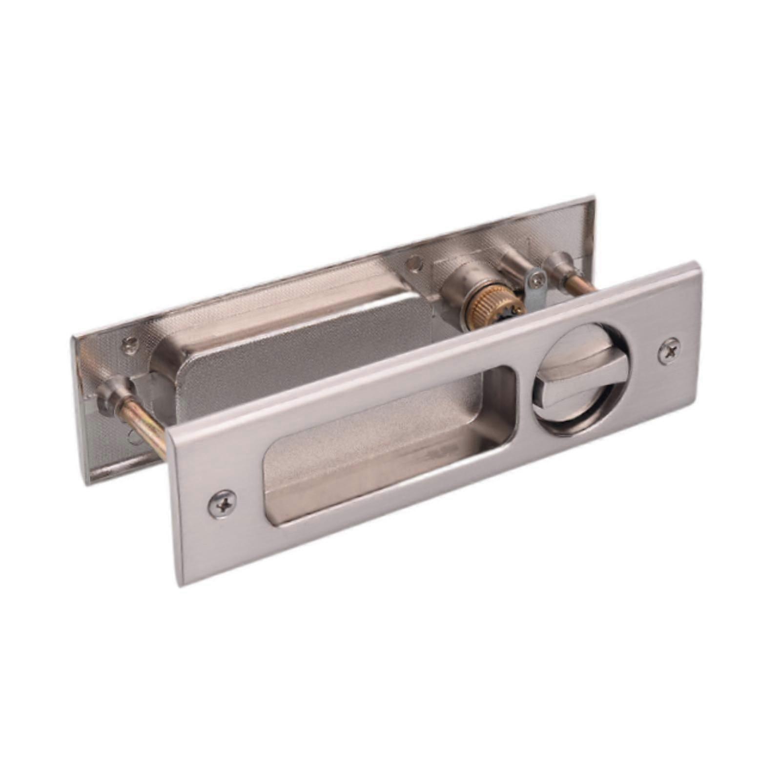 Invisible Door Lock Handle for Sliding Door Replacement Pocket Door Hardware Argent