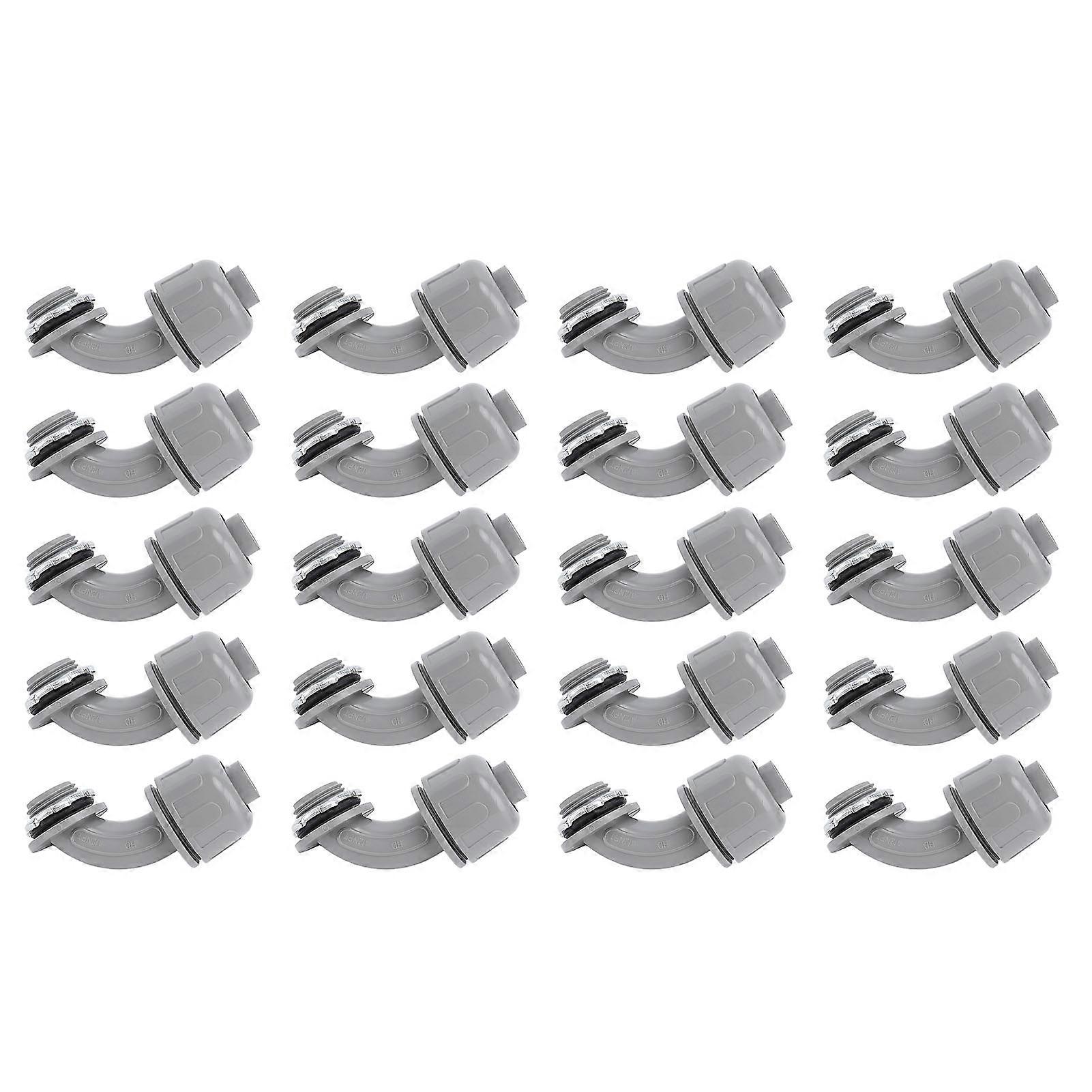 20PCS Liquid Tight Connector 1/2 Inch NPT Nylon 6 90 Degree PVC Electrical Conduit Connector Fitting