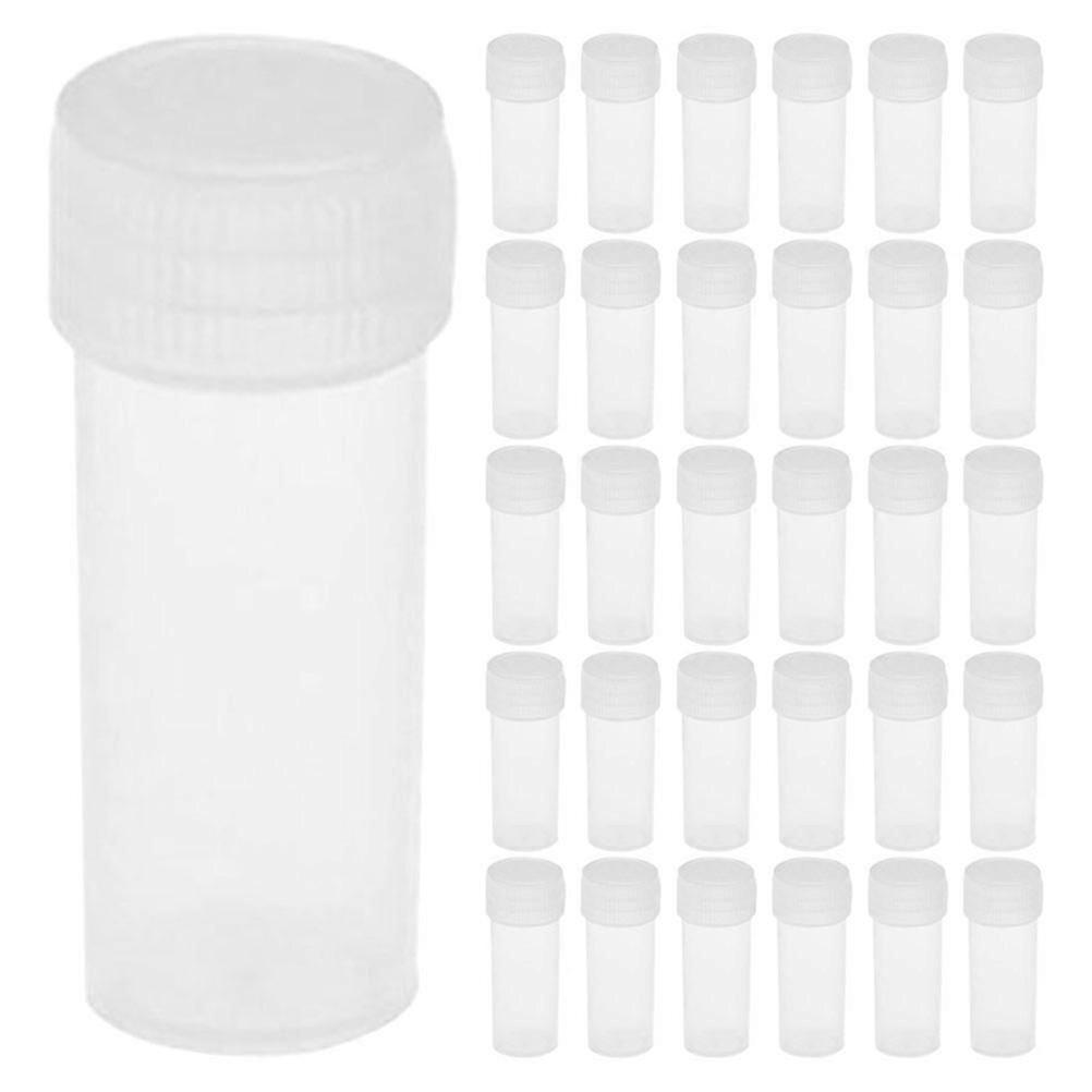 50pcs Empty Powder Bottles Portable Sample Bottles Small Containers with Screw Cap(5ml)
