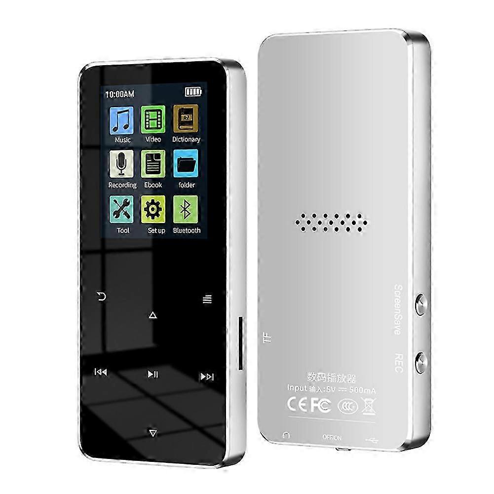 Bluetooth MP3 MP4 Player 8G HiFi Music Player Supports Card,with FM Alarm Clock Pedometer E-Book Bu