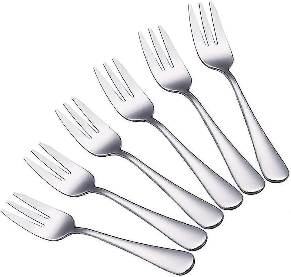 デザートフォーク、6個ステンレスデザートフォーク、ケーキフォーク、サラダフォーク