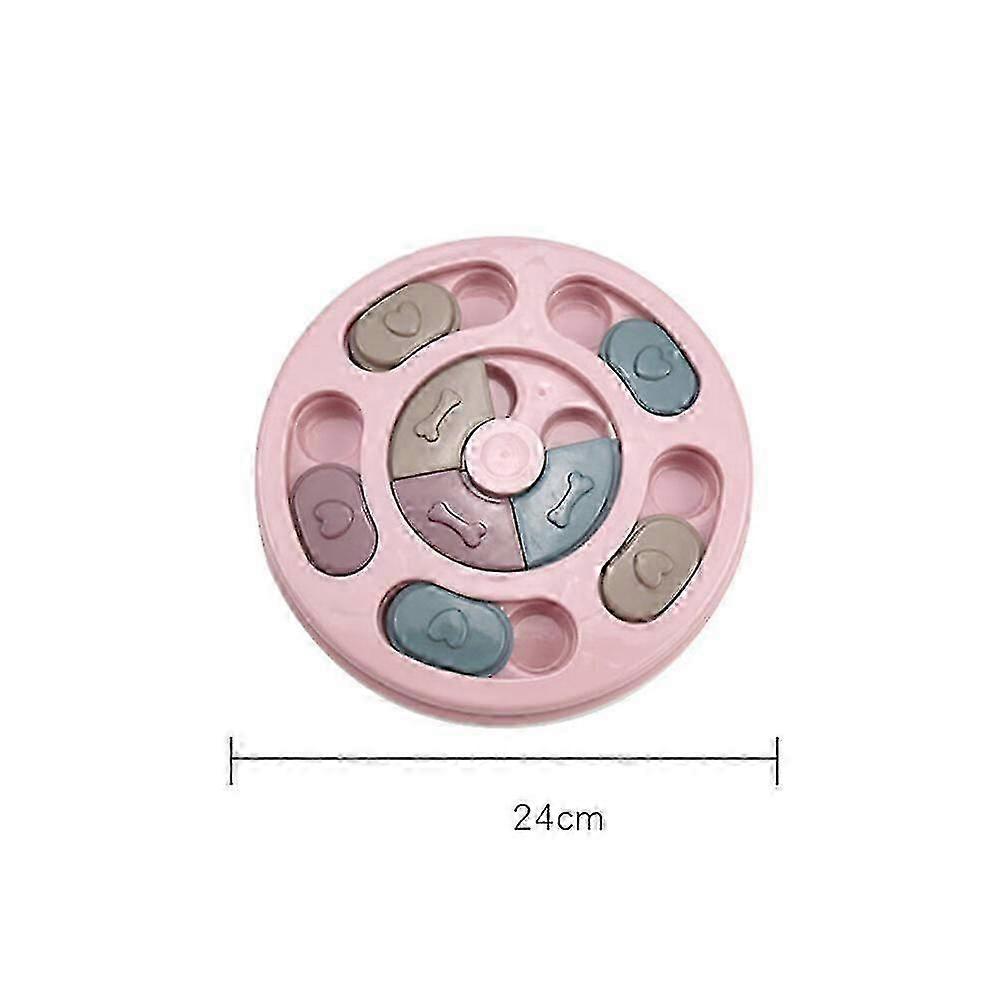 Un jouet pour chien rond rose, d'un diamtre d'environ 24 cm et d'une intelligence grinante, un jouet d'intelligence pour chien, petits, moyens, gr