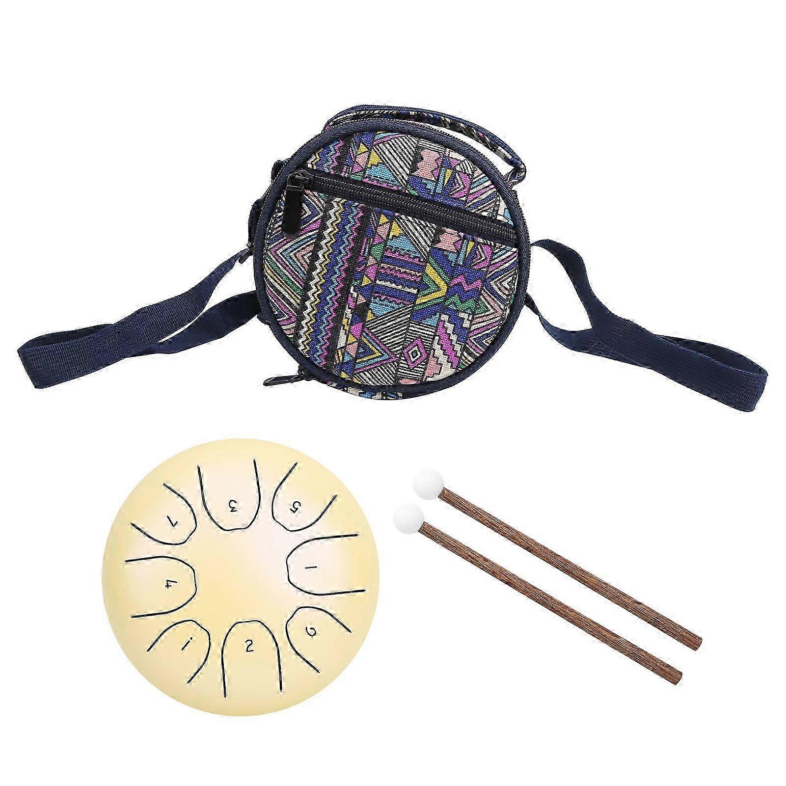 5.5 אינטש מיני תוף שמימי פלדה שמימית לשון תיק מחבת פנדה ציוד מוסיקה צהוב