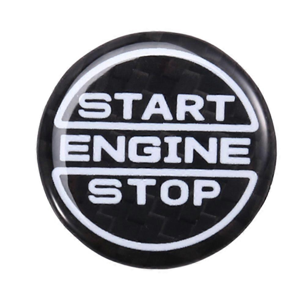 Carbon Fiber Car Start Engine Stop Button Button Panel Interior Trim for 2024 New Auto Parts Black