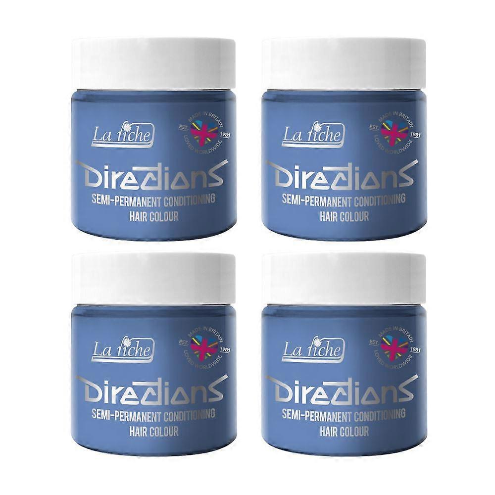 4 x La Riche Directions Semi-Permanent Hair Color 100ml Tubs - Silver