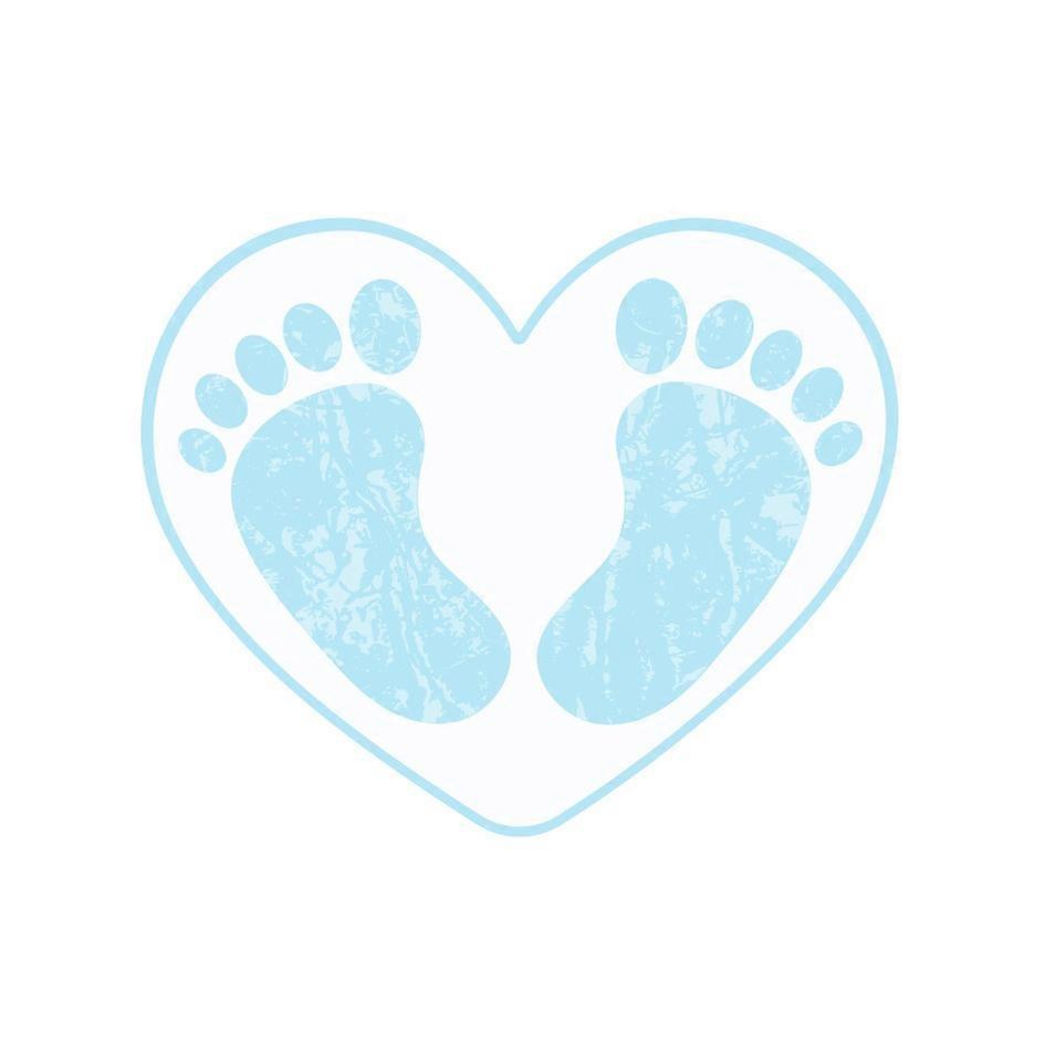 Iron-on patch Baby Feet Blue