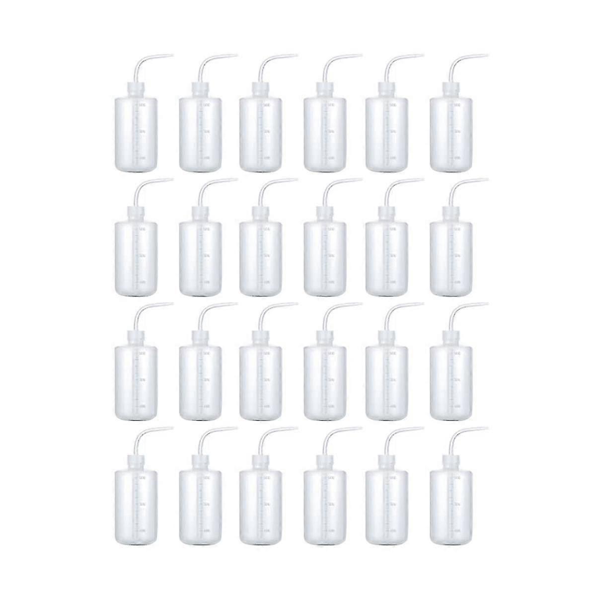 24 stk 500 ml vaskeflaske plastklemmeflasker for væsker flaske lab vaskeflasker økonomi plast
