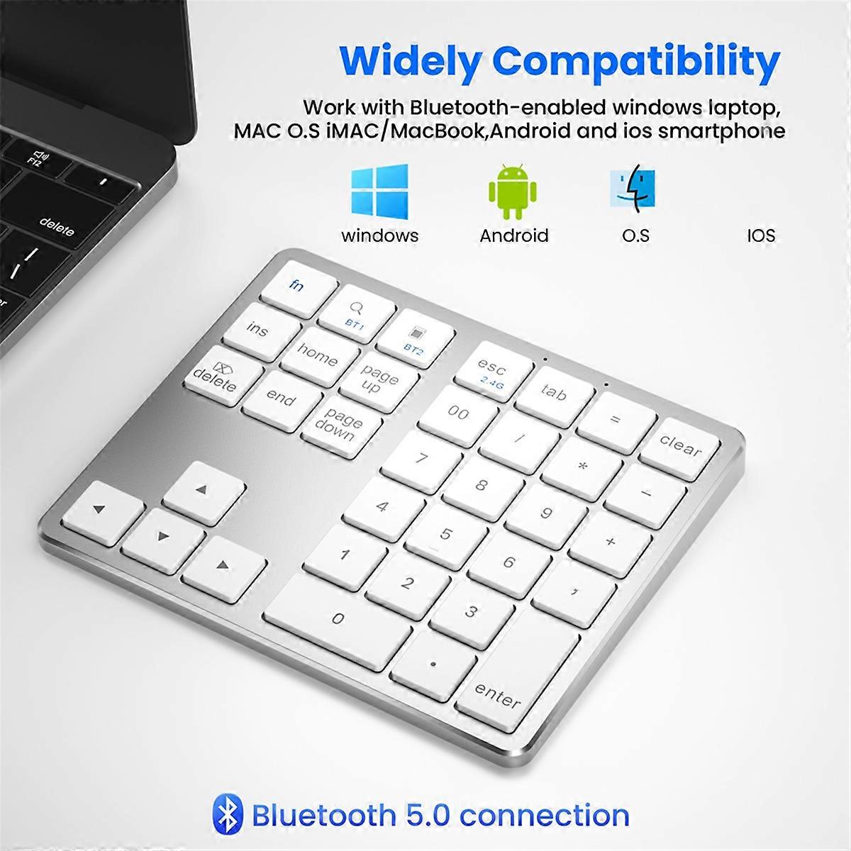 2,4 G Bluetooth-Nummernblock Ultradünner drahtloser Nummernblock Weiß