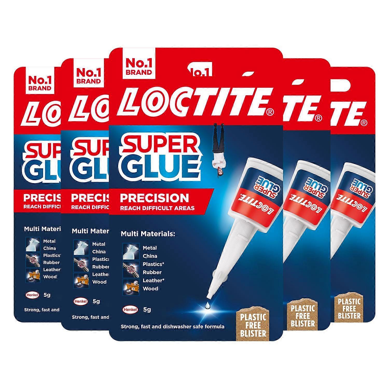 Loctite Super Glue Precision Durable & Extra Long for Multi Material 5g, 5 Pack