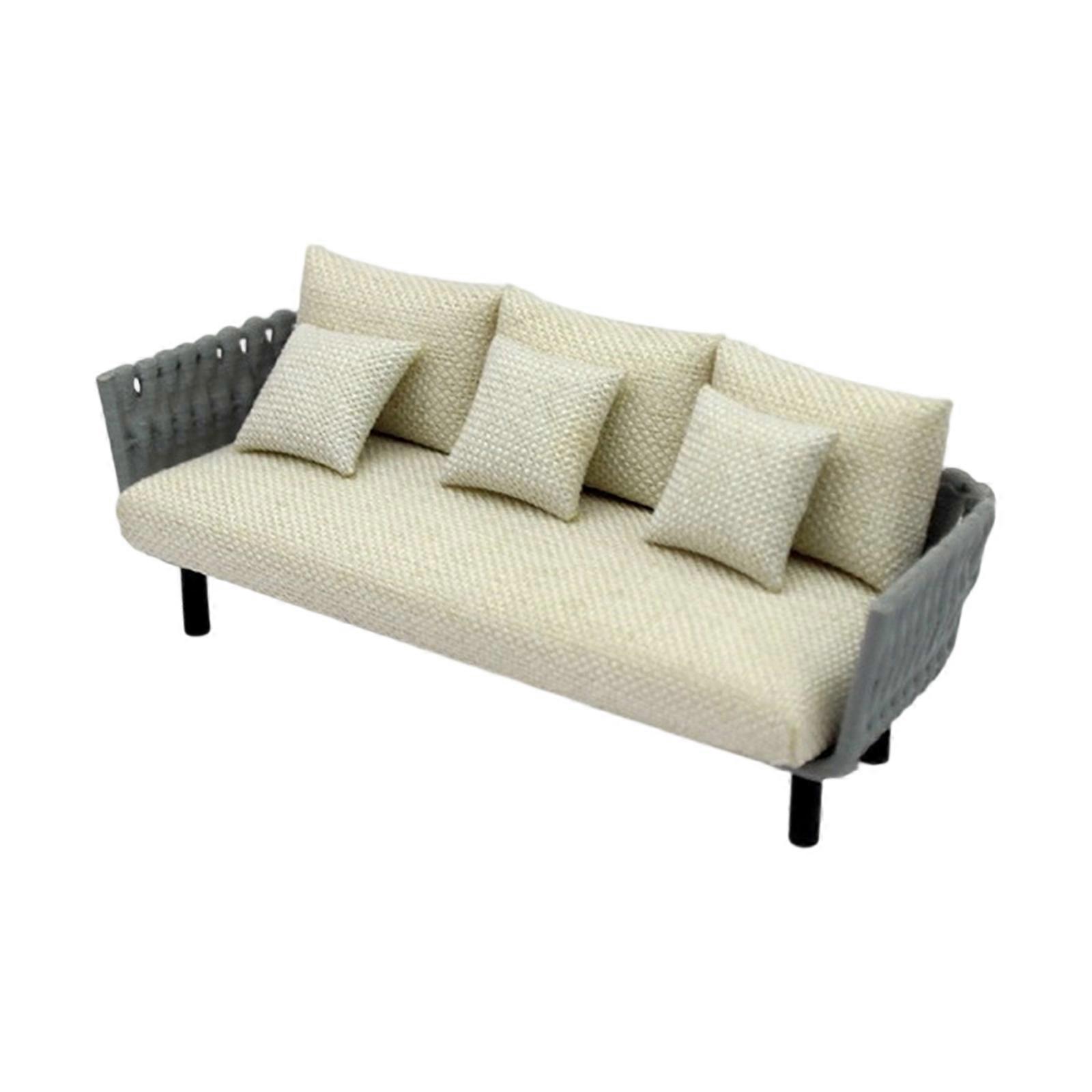 1/20 1/25 1/30 Scale Miniature Sofa Model Figure With Pillow Cushion For Dollhouses Enthusiasts And Craft Model Project style 3