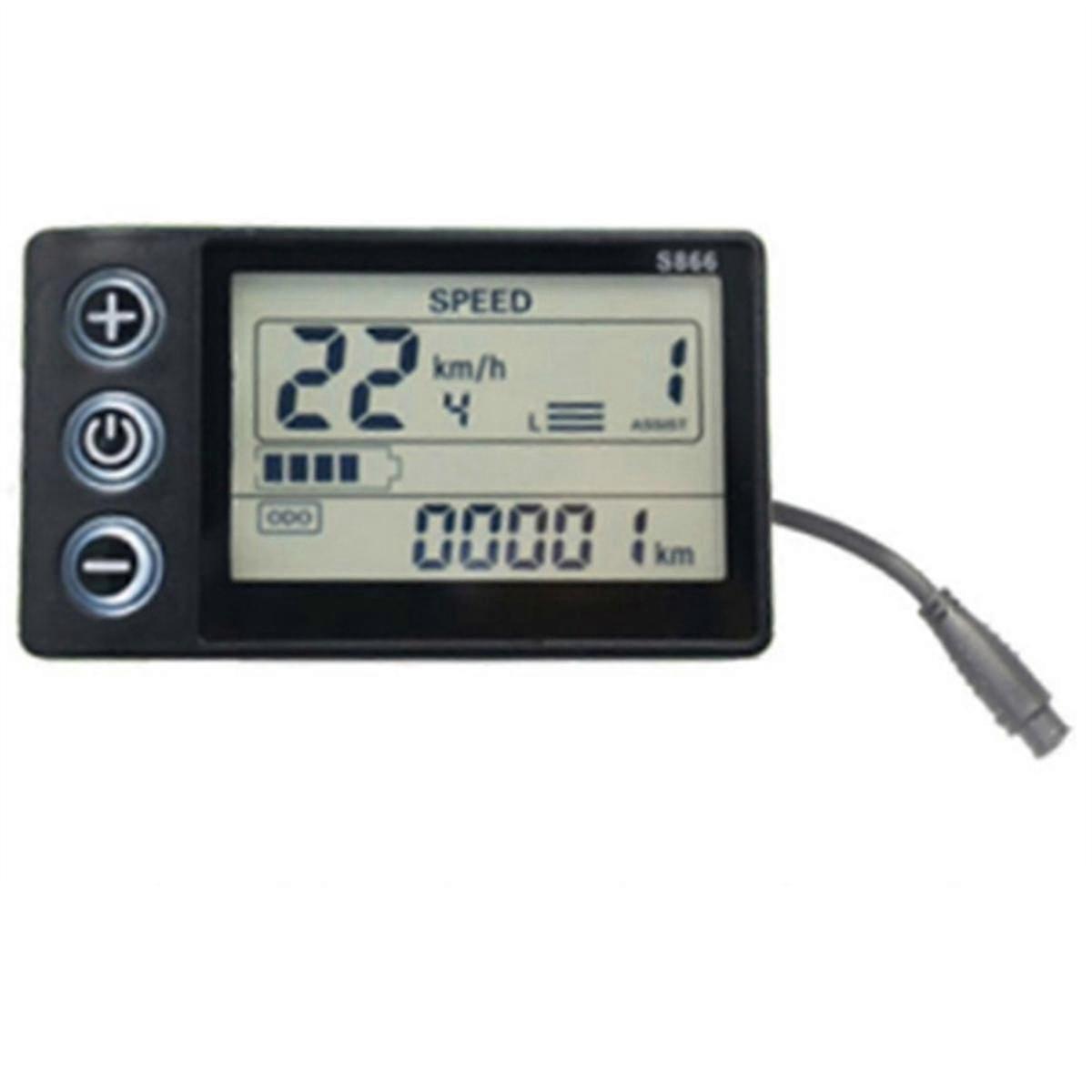 24V 36V 48V 60V Waterproof LCD Display S866 Controller Panel Dashboard Electric Bike Display for ElAs Shown SZRH A-M
