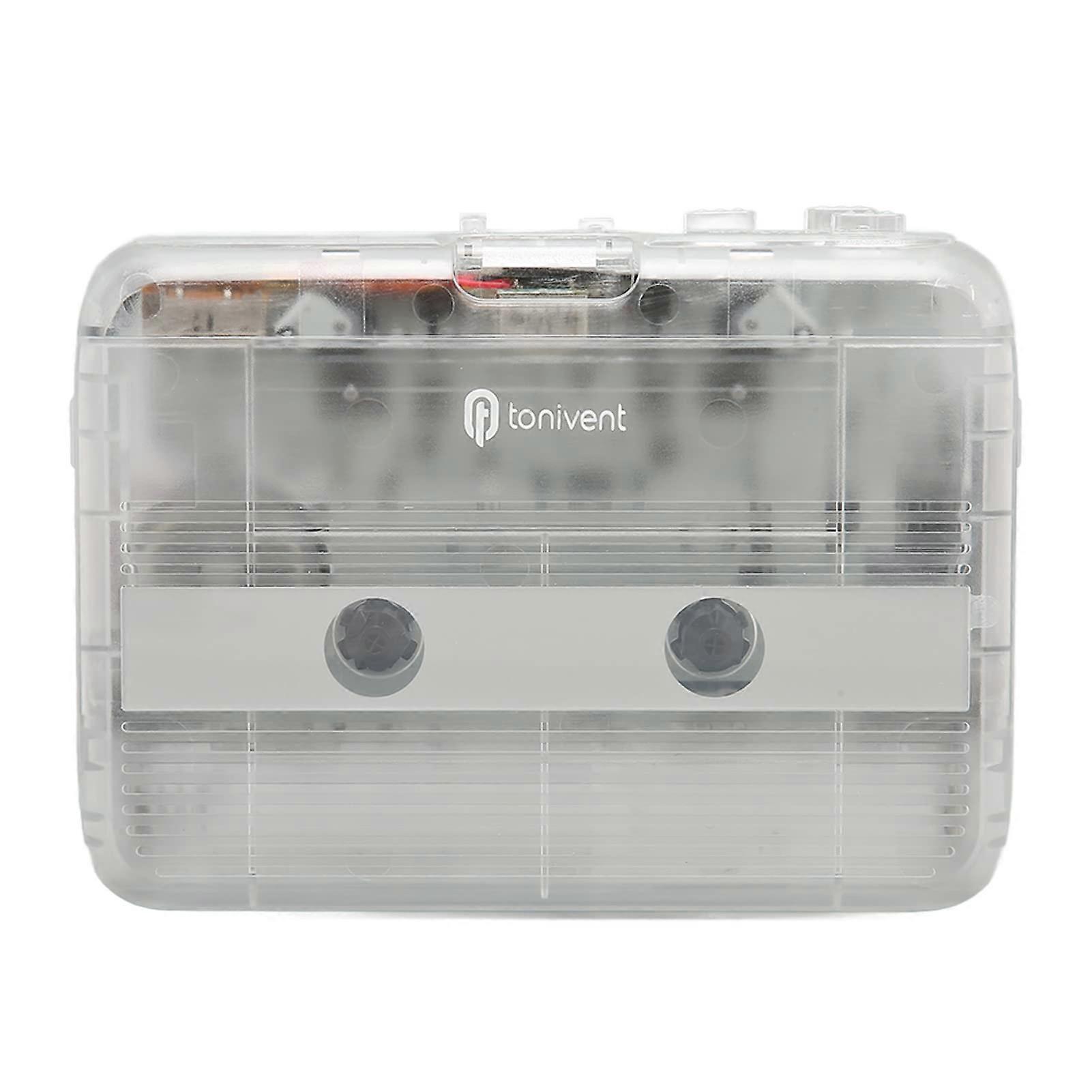 Cassette to MP3 Converter,Multifunction Auto Reverse Transparent Retro Tape Player with Headphones,Compatible with 3.5 Mm Jacks for Laptop PC