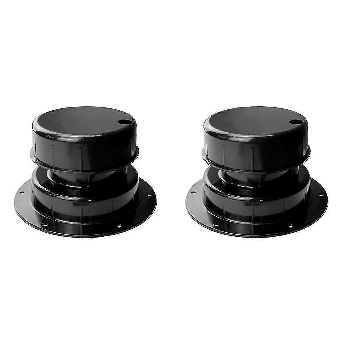 Black RV Plumbing Vent Caps Kit 2Pcs Trailer Campers Vent Cap Roof Sewer Vent Cover Caps for 1 to 2 3/8 Inch Pipe Black