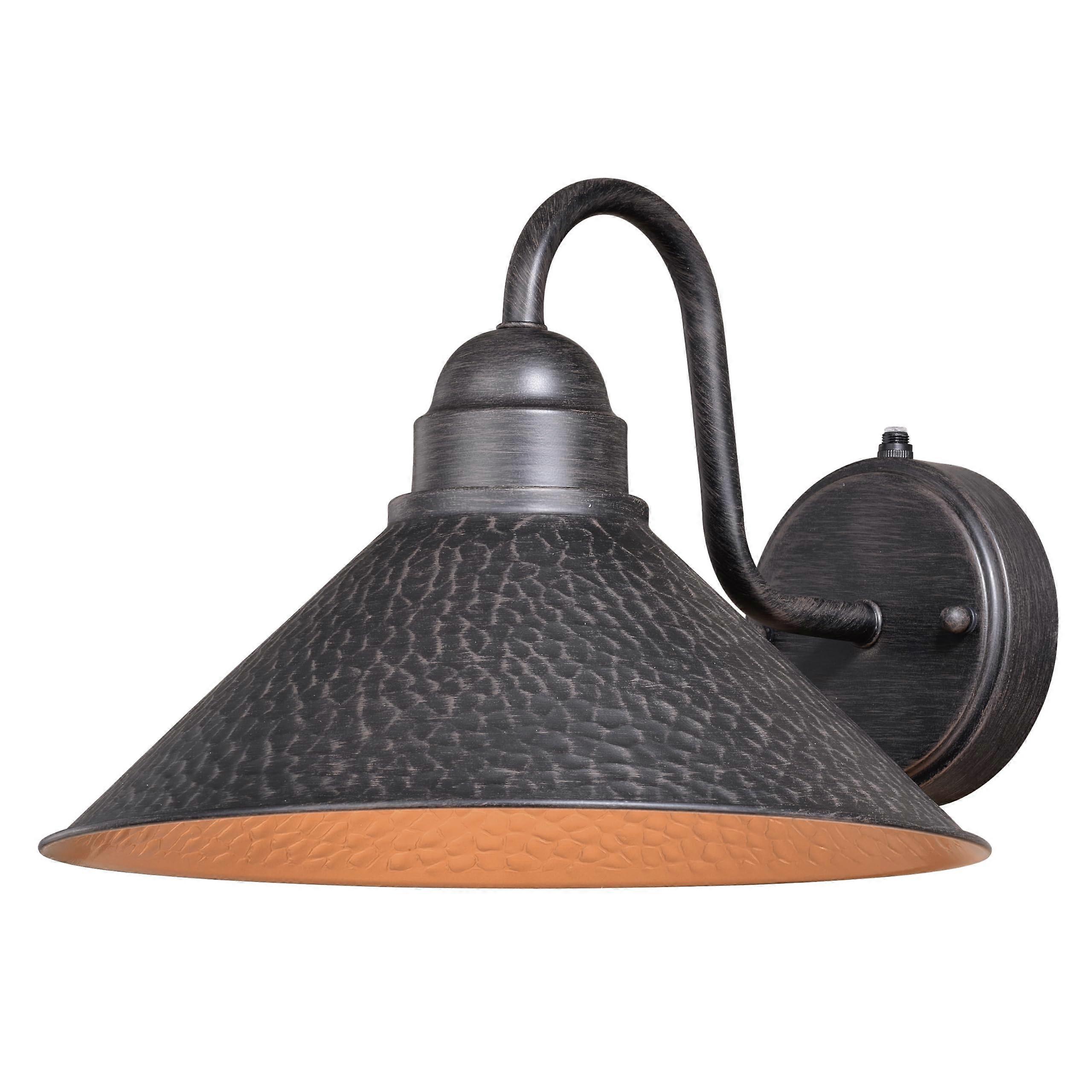 Outland Rustic Farmhouse Single Light Barn Dome Wall Light with Dusk to Dawn Photoelectric Sensor