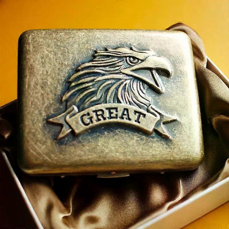 Cigarette Case 20 Pcs Portable Ultra-Thin Creative Anti-Pressure Men's Retro Cigarette Boxes Portable High-End Cigarette Boxes Cigarette Set
