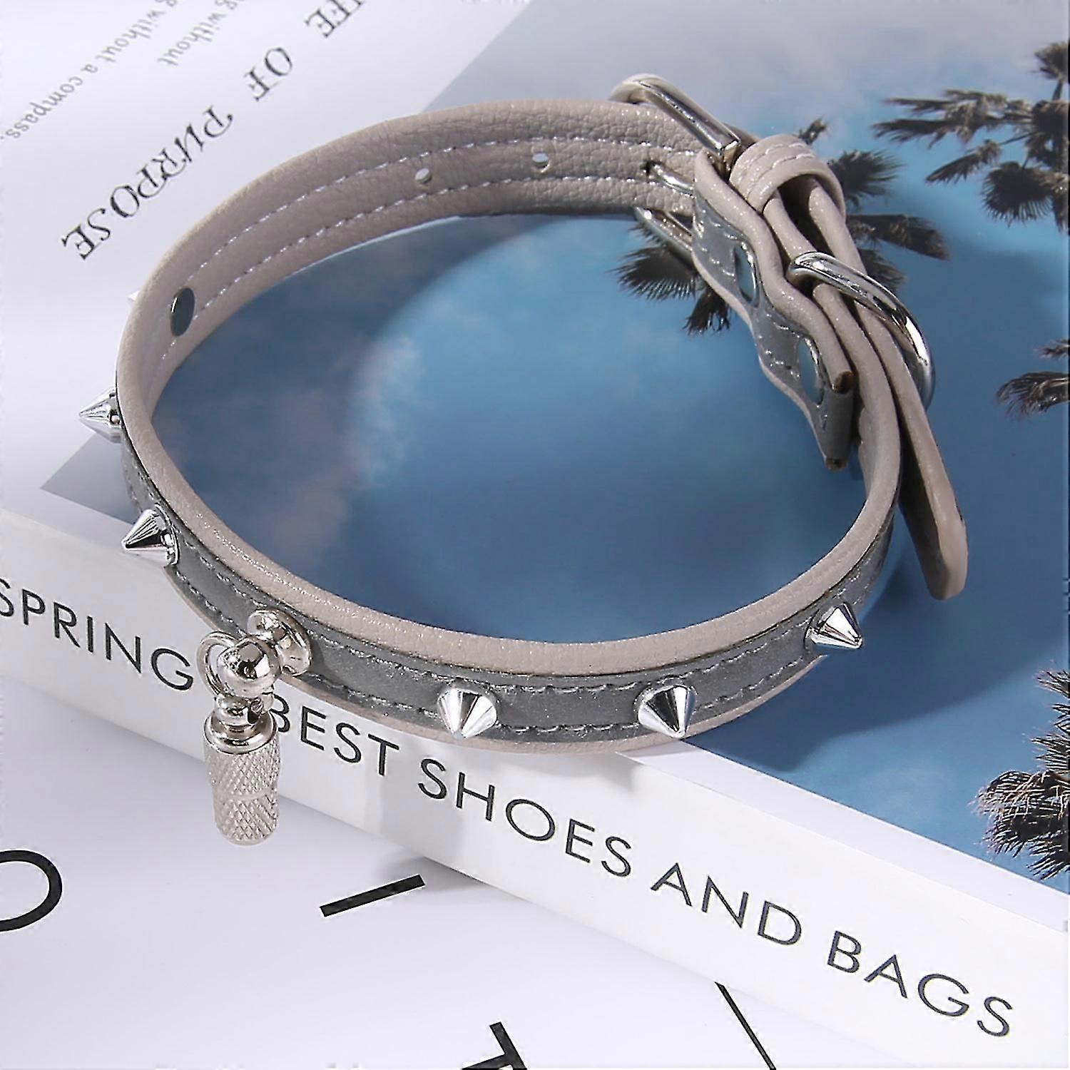 Tikuajgift Leather Cat Collar With Studded For Small Medium Large Breed Best Gift Pet Rivet Collar