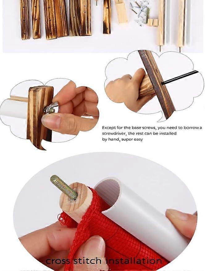 Wood Adjustable Solid Wooden Stand Desktop Cross Stitch Embroidery Frame