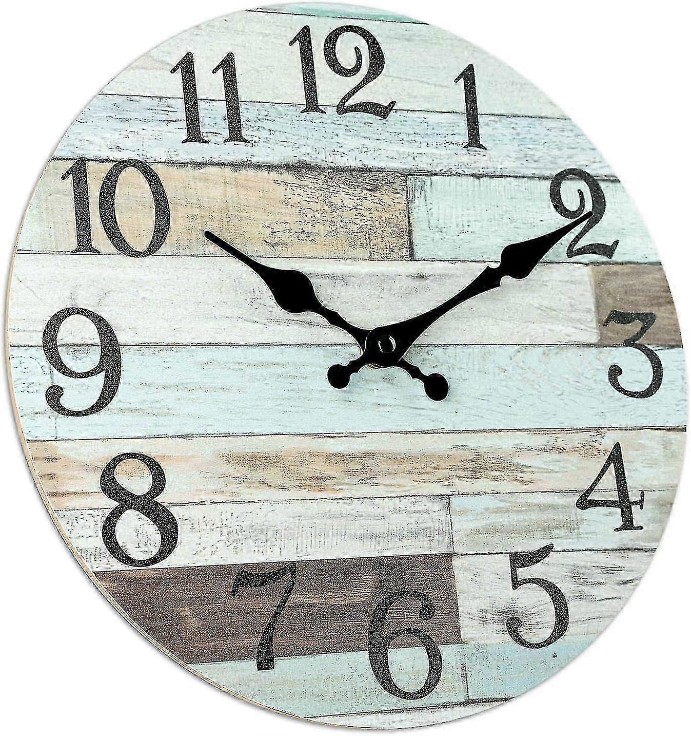 12-Inch Rustic Wall Clock for Kitchen Bathroom Living Room
