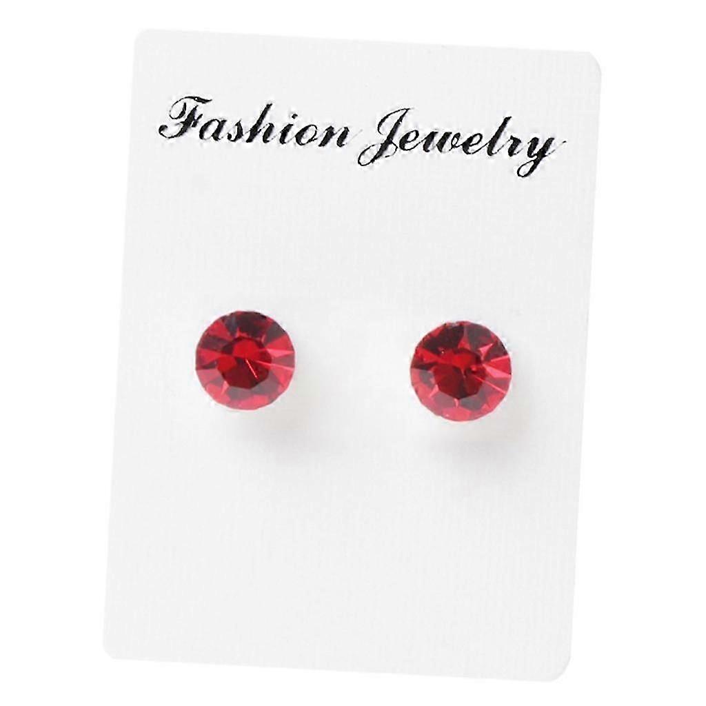 Crystal Magnetic Earring Gothic Magnet Ear Stud Clip On Earrings Red