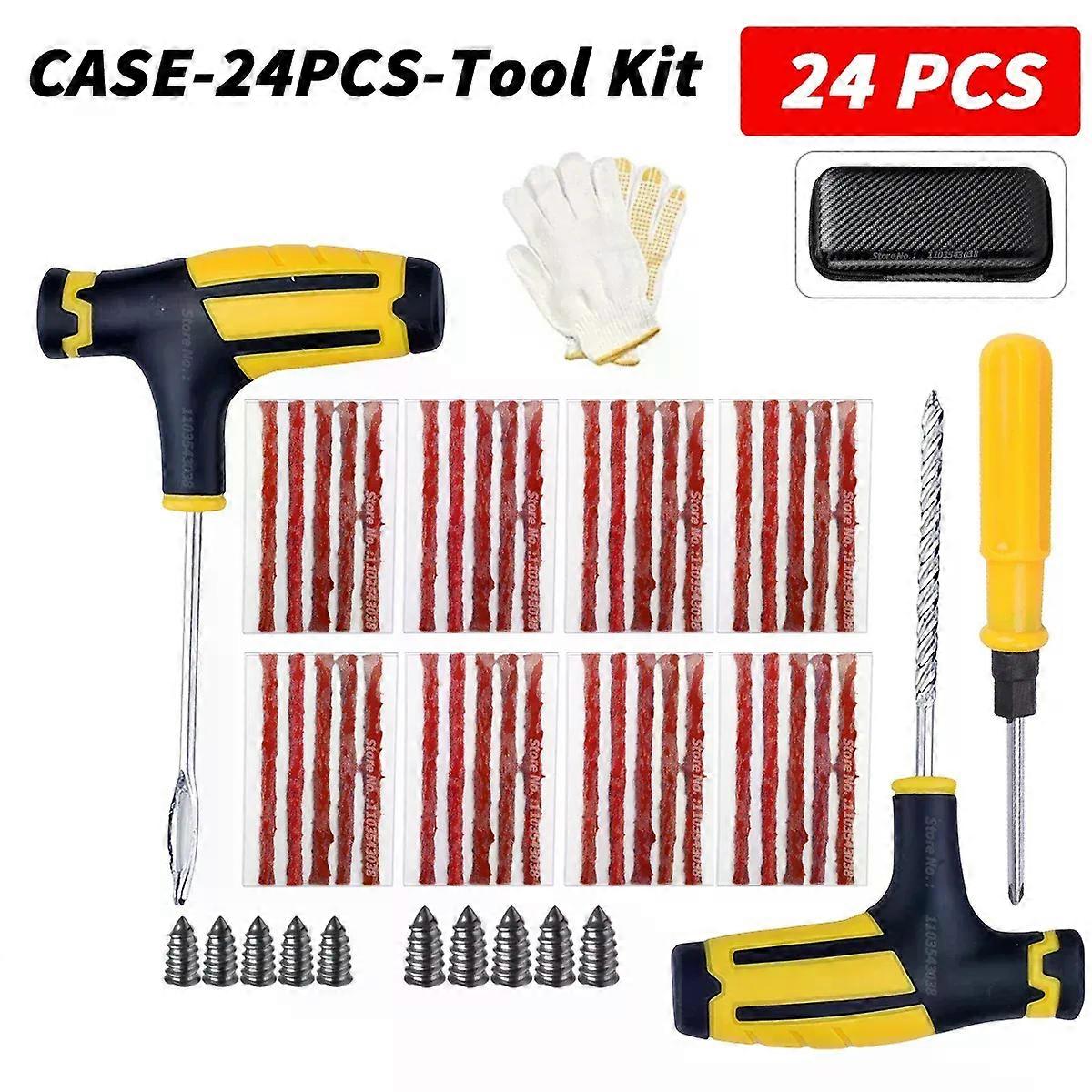 Autoreifen-Reparaturset, Reifenpannen-Plug-Tools, Reifenpannen-Notfall für Universal-Reifenstreifen, Rührkleber-Reparatur-Tool-Kit