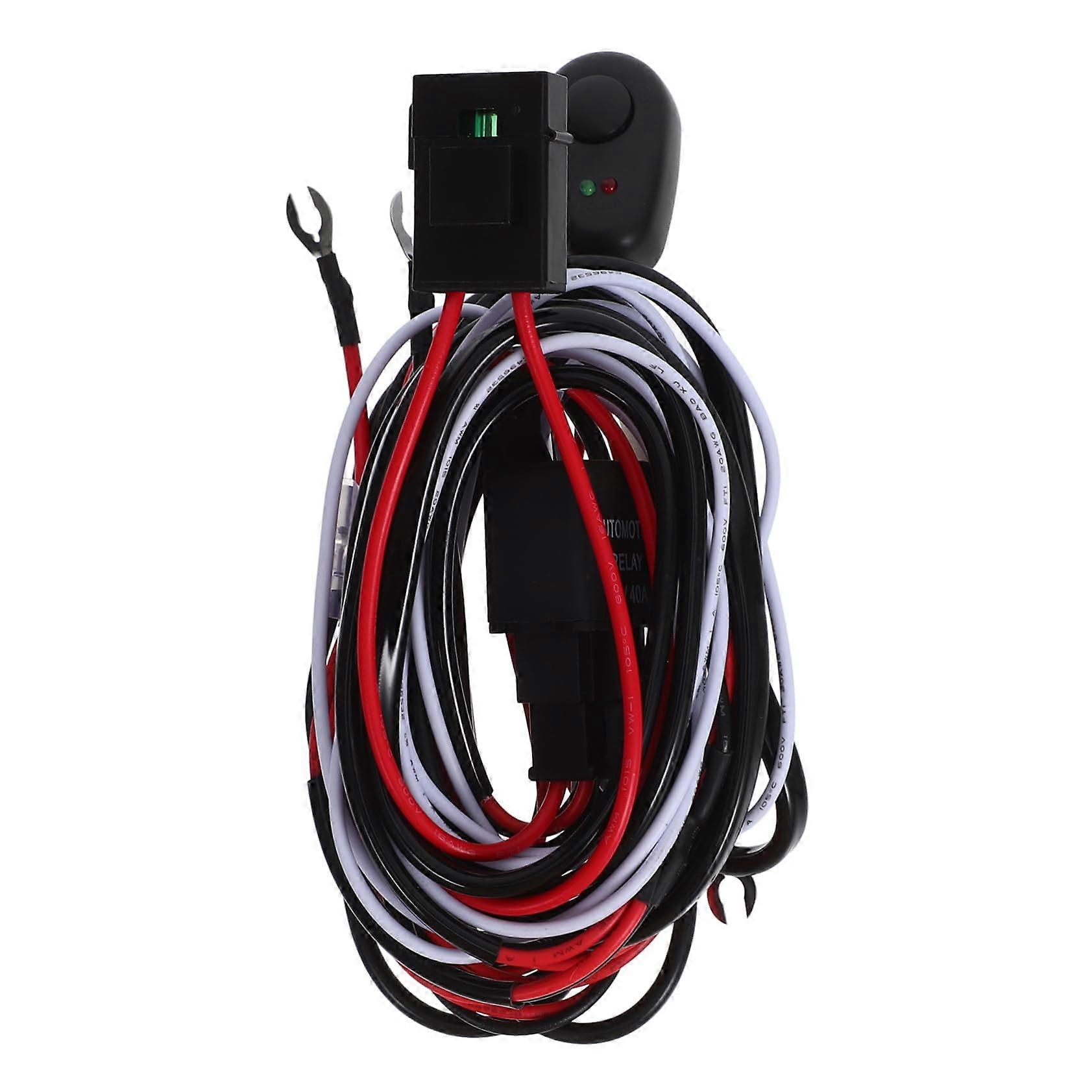 Automotive Replacement Electrical Wiring Harness 12V Fog Light Kit with Switch, Compatible with Most Vehicles, Durable Design
