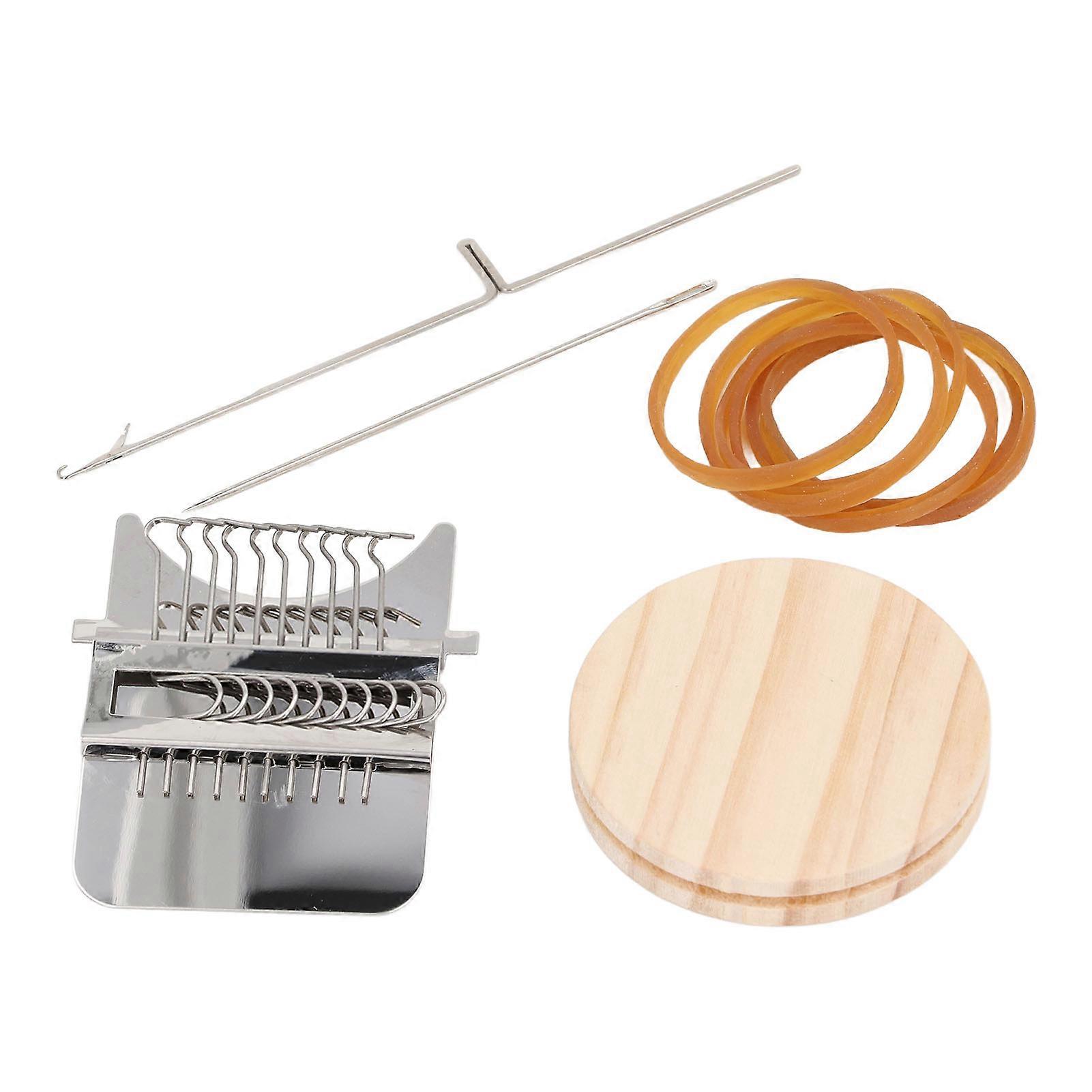 Small Weaving Loom Multipurpose Efficient Portable Manual Darning Loom Kit for Mending Pants Socks Clothes 10 Pin 