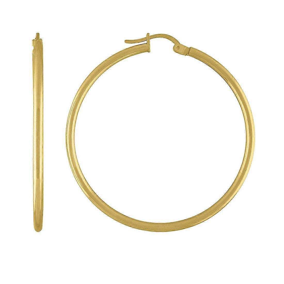 925スターリングシルバーレディースクラシックフープイヤリング50 x 2mm-女性用フープイヤリング - 4.9グラム