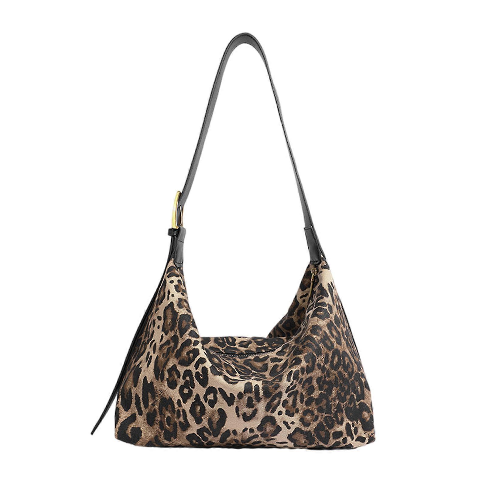 Ladies' Leopard Pattern Shoulder Bag Stylish Slouchy Bag Shoulder Purse With Spaicous Space for Various Occasion