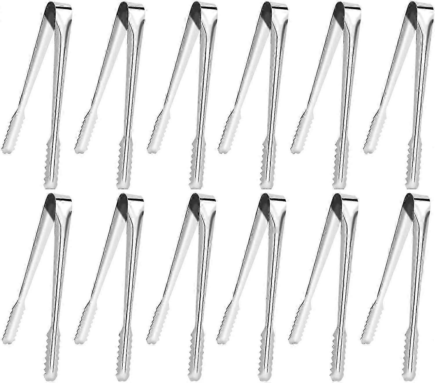 12 Pcs Candy Tongs, Icing Sugar Tongs, Stainless Tongs, For Ice Cream, Sugar, Cookie, Bar, Buffet, Grill Bar Kitchen And More