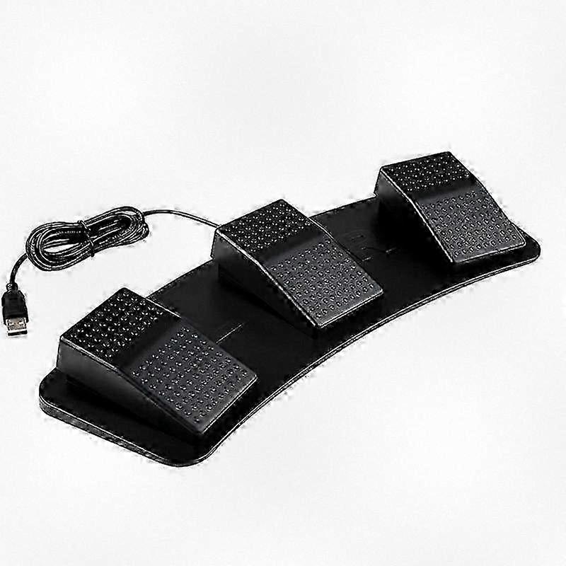 Customizable USB Triple Foot Pedal Controller for Gaming and Multimedia Action, Compatible with Various Keyboards and Computers
