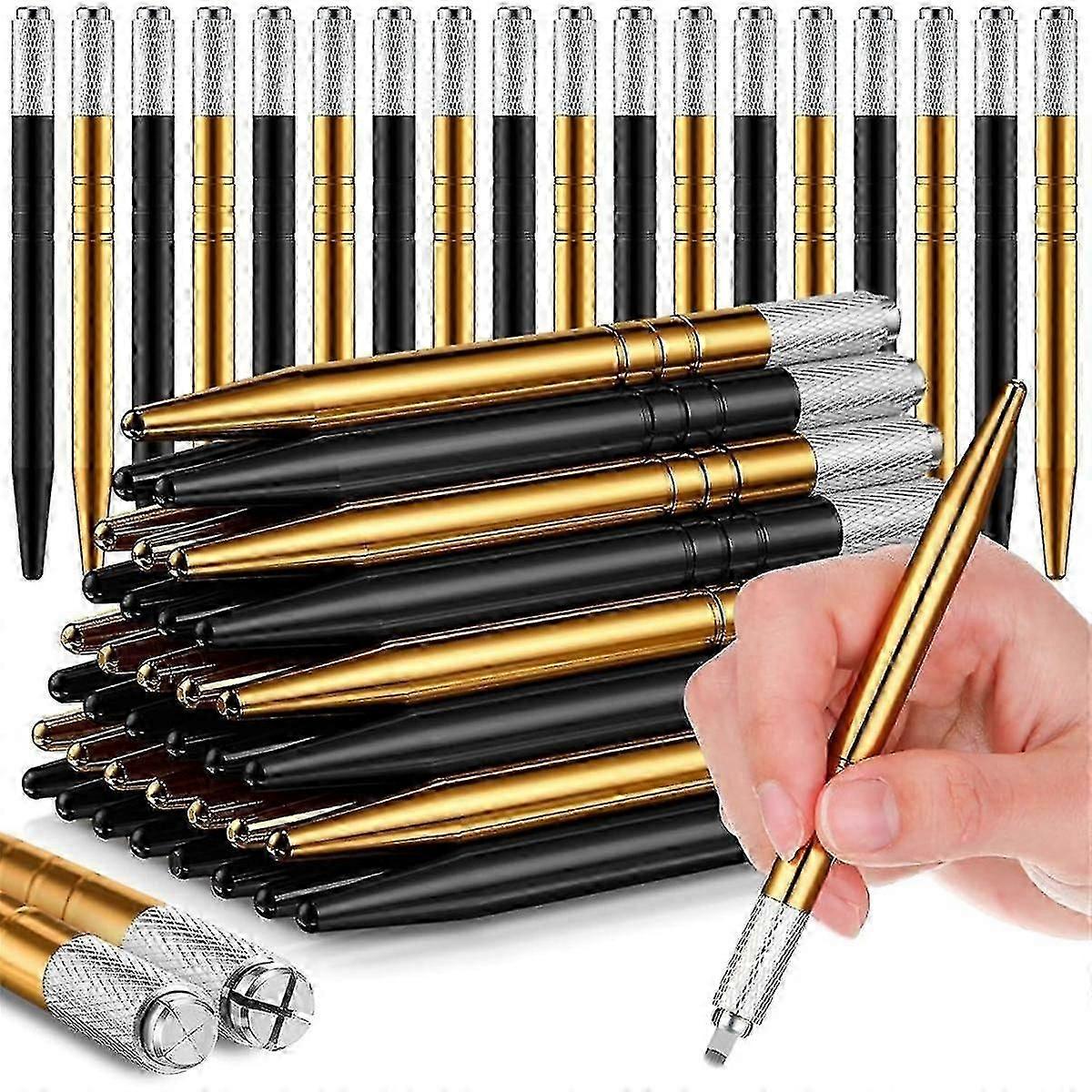 50 Count Microblading Pens Manual Eyebrow Pencils Microblading Supplies Aluminum Microblading Hand