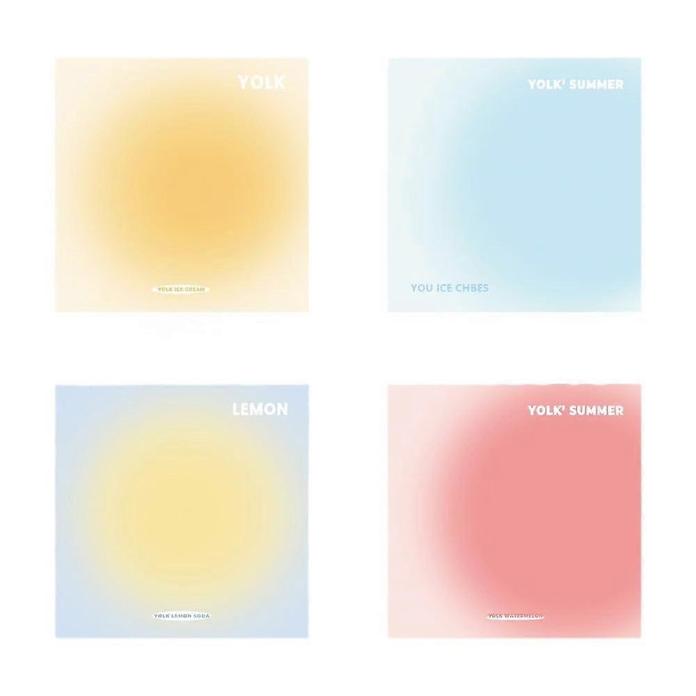 4 Pack Sticky Notes, 3x3 inches, Gradient Colorful Yolks Soft SelfStick Note Pads, Easy to Post for Home, Office, School, Meeting, Notebook