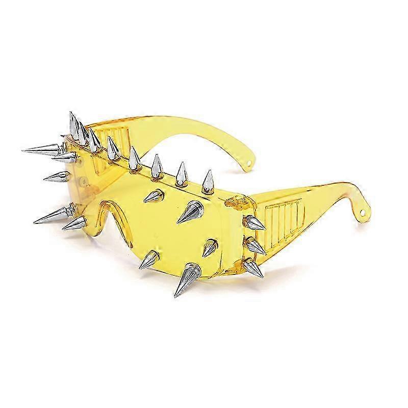 Punk Rocker Shield Spike Solbriller til Modefester - Gul
