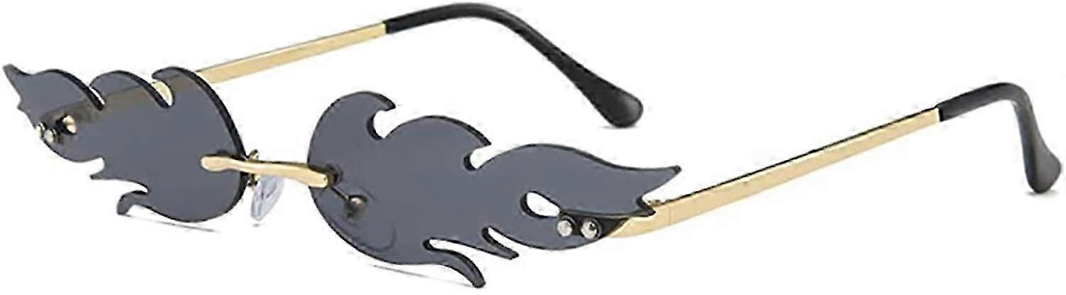 Fire Flame aurinkolasit Reunattomat aaltolasit Fire Shape silmälasit PartyBlack