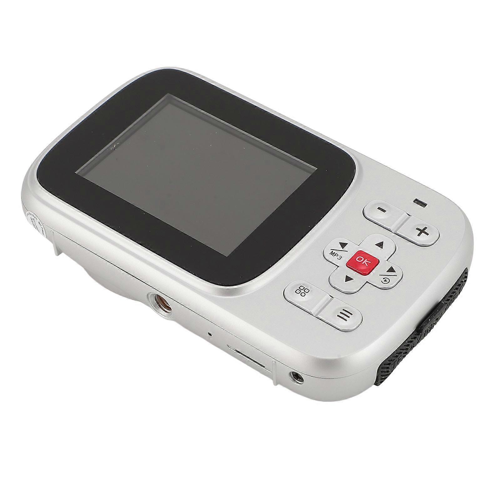 72MP Digital Camera Dual Screen Front 2.4in Color Display Rear 1.54in Display Video Camera with 16X Digital Zoom MP3 Player for Travel Silver 