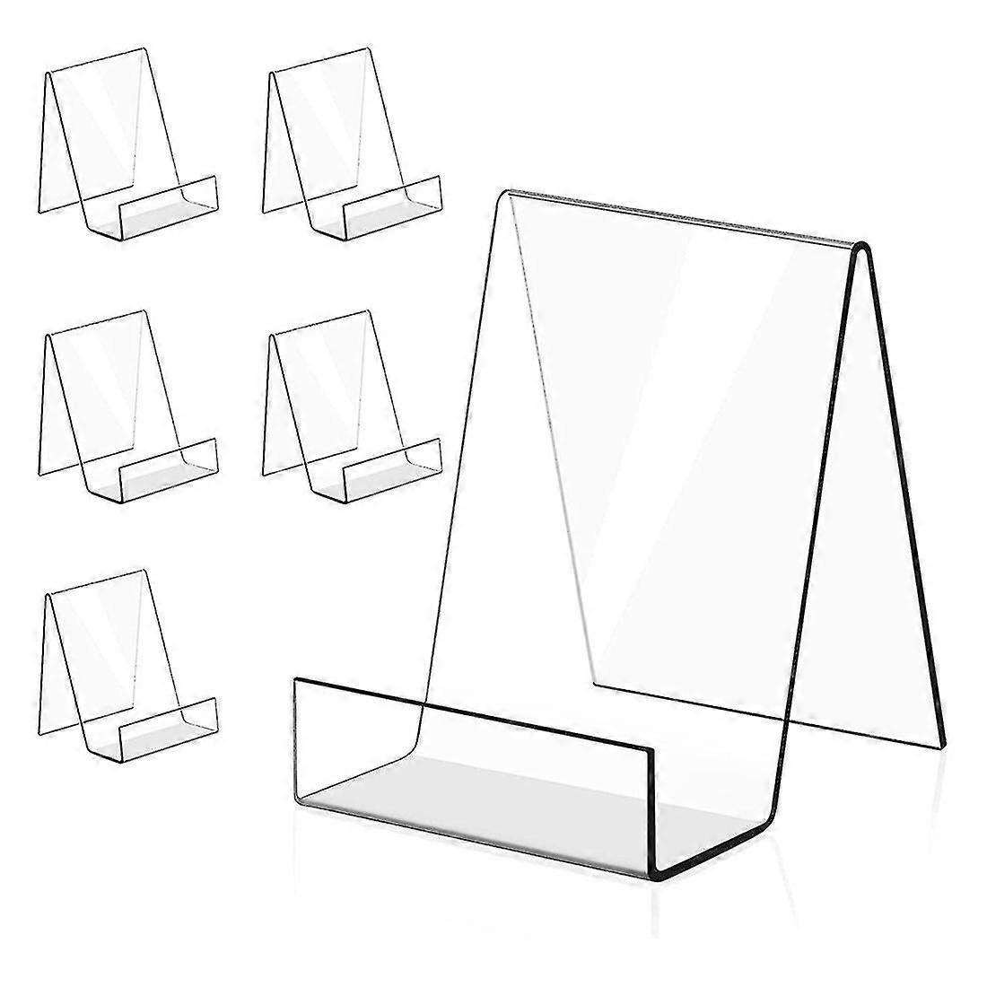 6-Pack Clear Acrylic Book Stand Display Easel Holder for Albums, Books, Sheet Music - Small Size