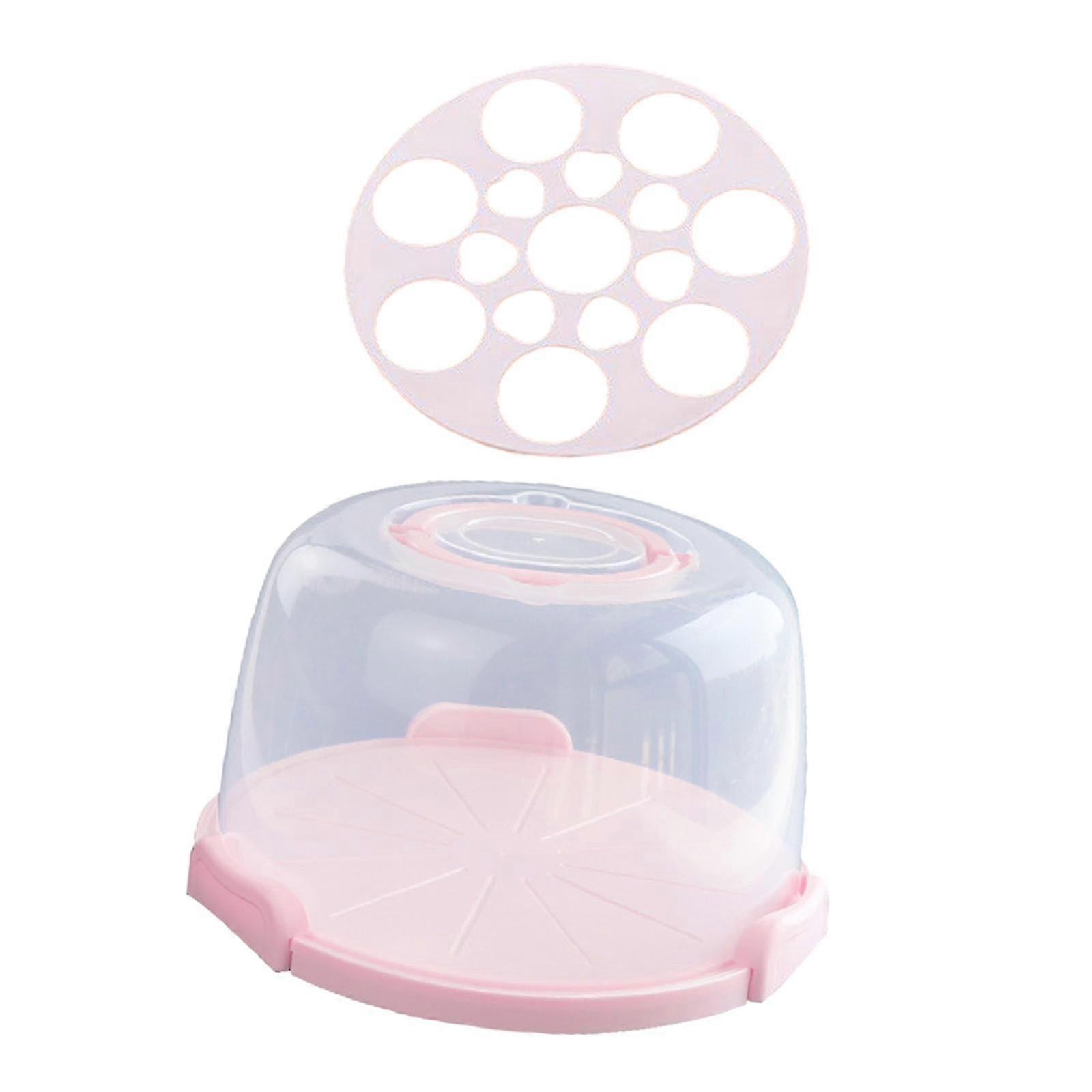Portable Round Cake Carrier with Lid and Handle, Ideal for Cupcakes, Doughnuts, Vegetables, Desserts, and Party use