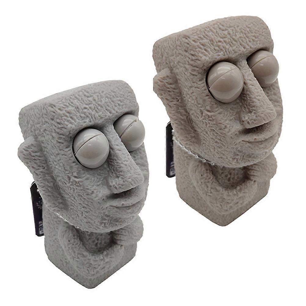 2pcs Moai Statue Anxiety Stress Release Fun Toy Fidget Pressures Relief Toy