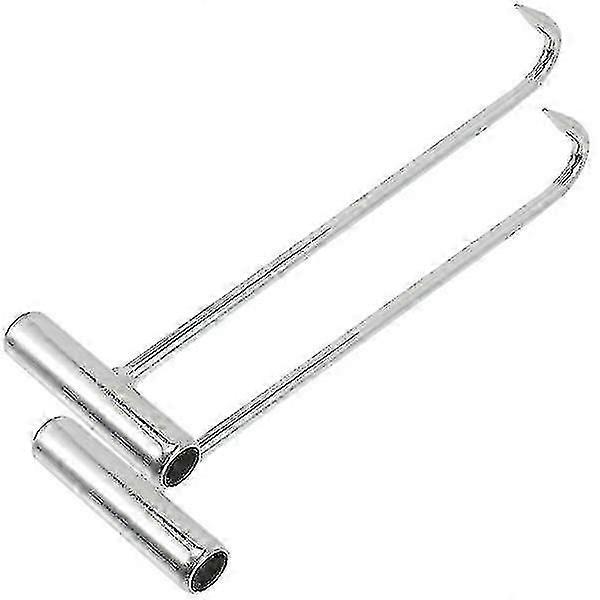 2 stk. kumlokkkroker, kumløfteverktøy, trekkkrok, kumlokkløftere, avløpsristløftere