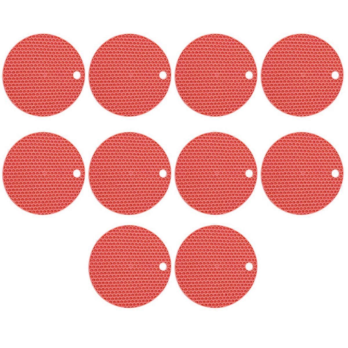 Round Heat- SiliconeMat Coffee Cup Mat Heat-Insulating Non-Slip Pot Mat Thickened Table Mat Kitchen