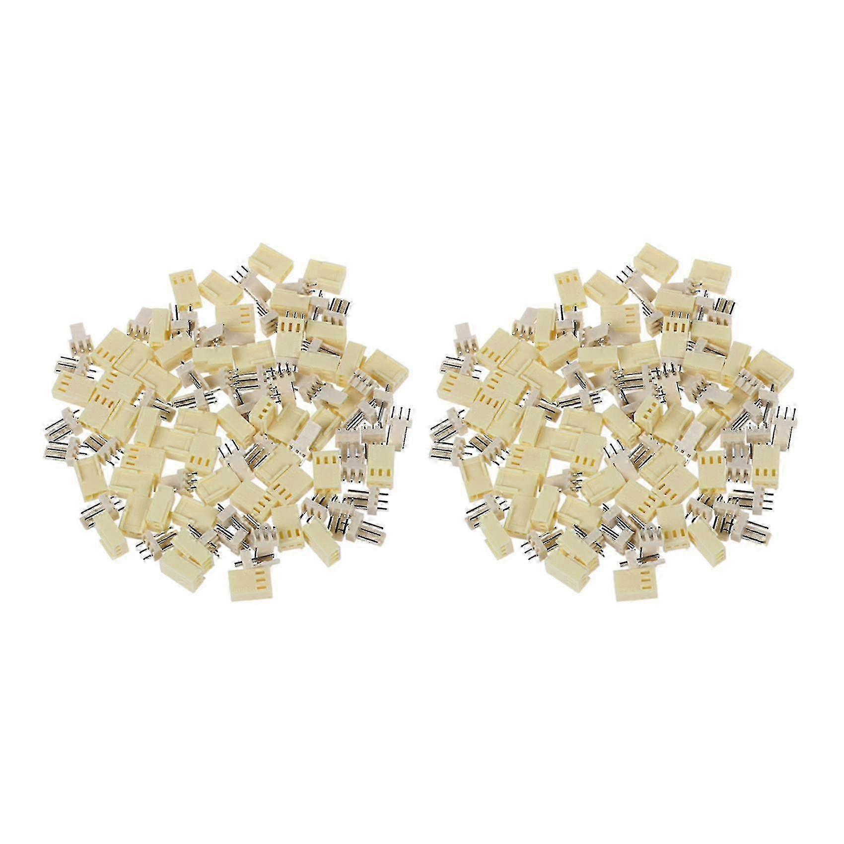 100pcs KF2510-3P 2,54mm 3-polige PCB Header Crimp Terminal Gehäuse - Silber Weiß