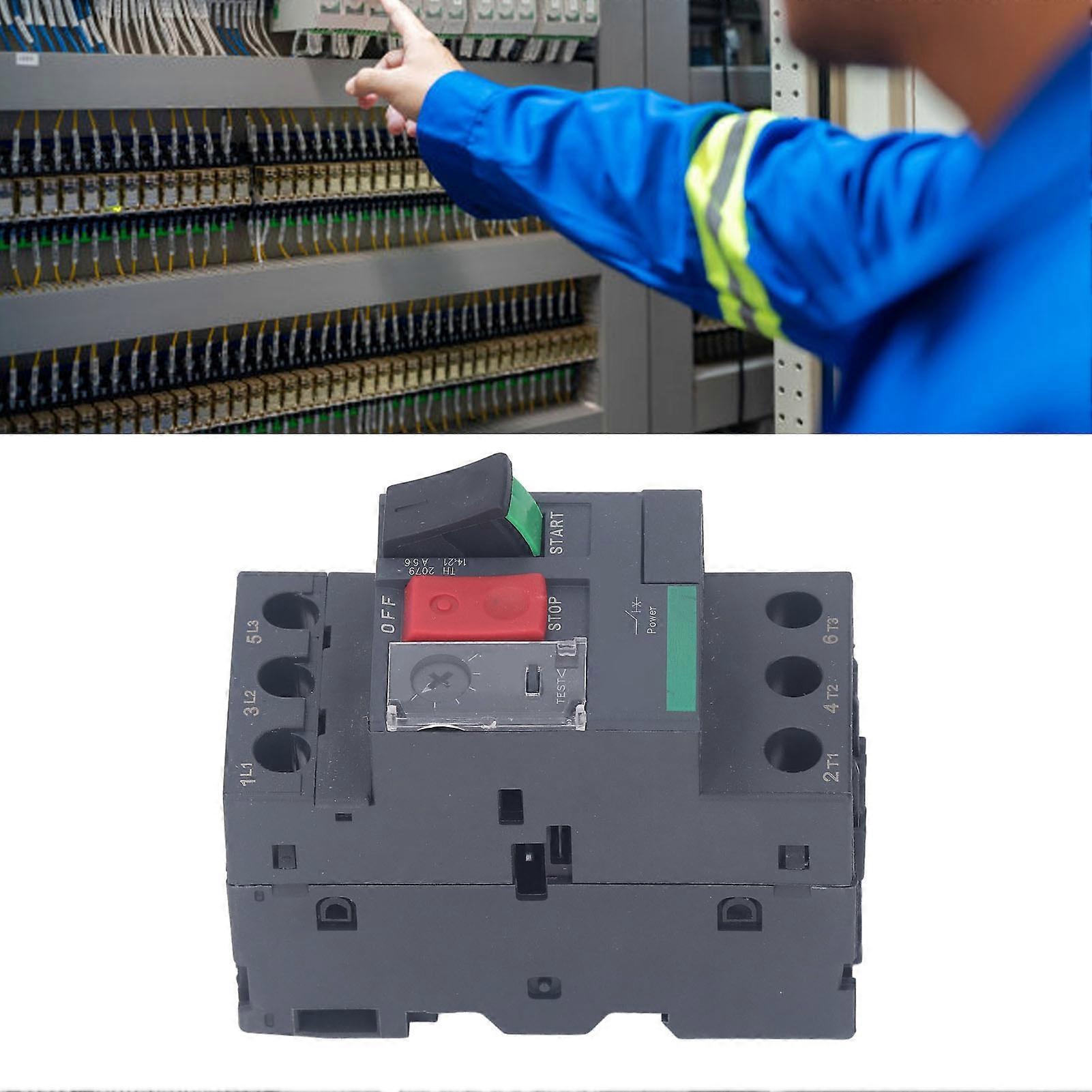 Motor Circuit Breaker Thermal Magnetic Trip Overload Short Circuit Protection Manual Motor Starter Button AC690V 0.4 to 0.63A 
