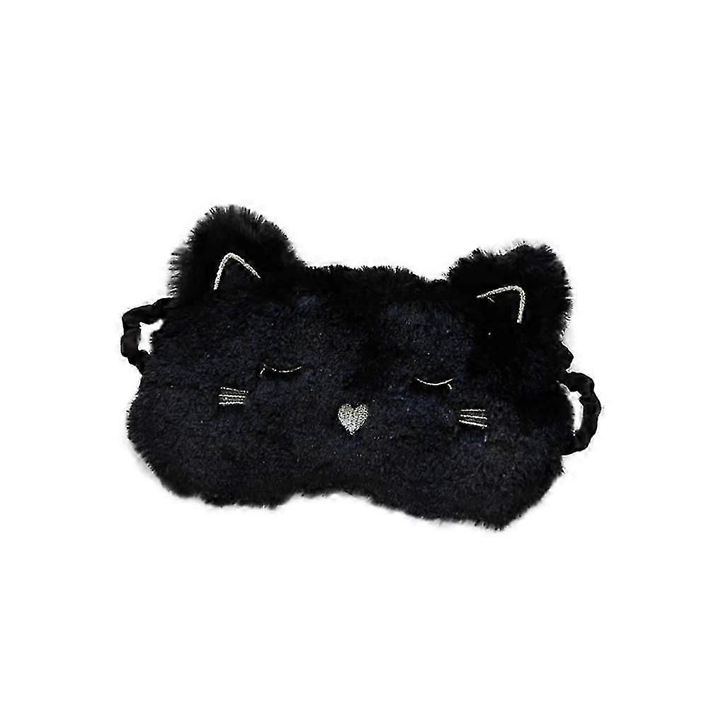 1 pcs Animal Sleeping Eye Mask Soft Plush Blindfold (White)