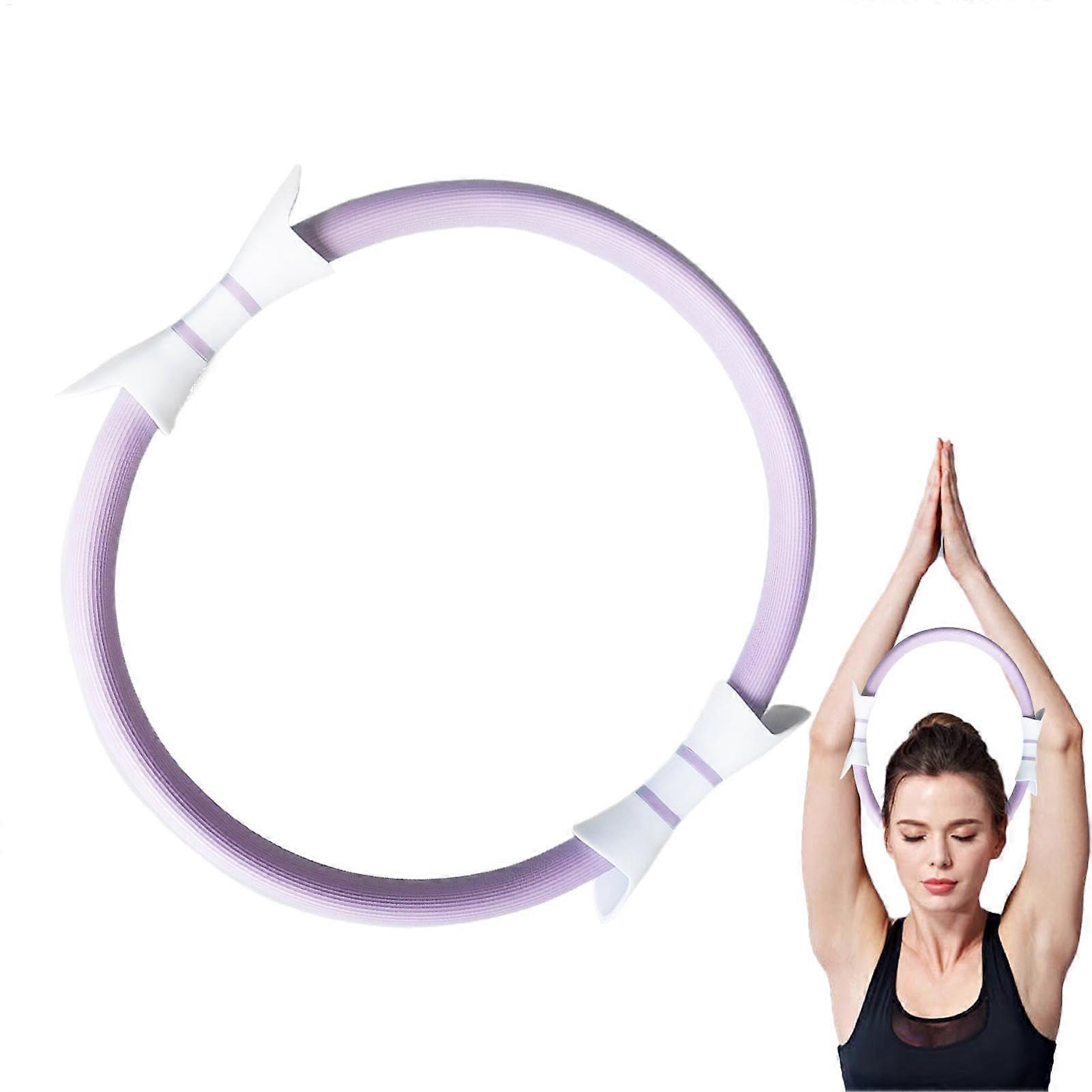 Pilates Resistance Ring, Fitness Ring, 35 cm, Double Handle, Yoga Accessories Voilet