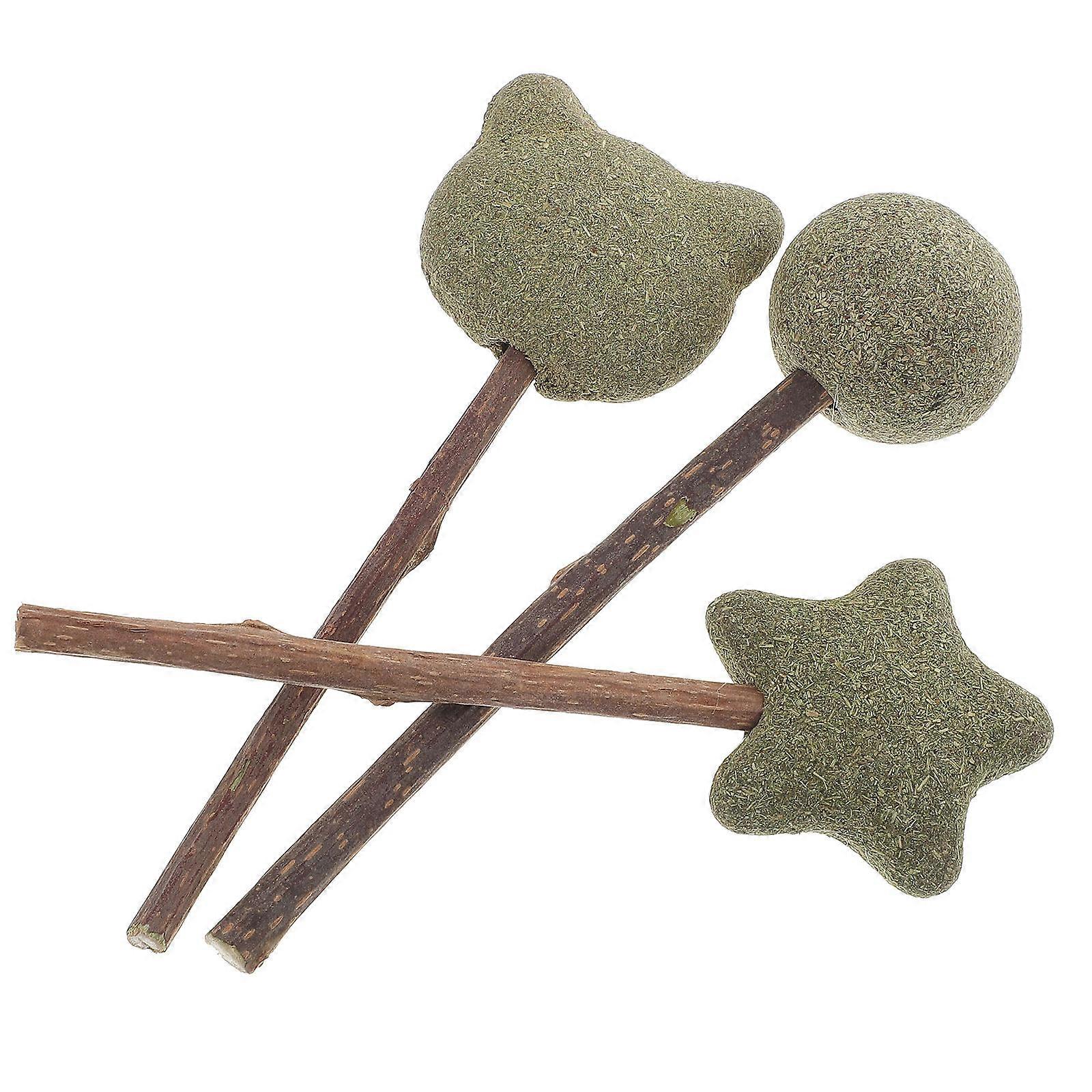 Cat Chew Toy Catnip Lollipop Oral Hygiene Bedroom 3Pcs