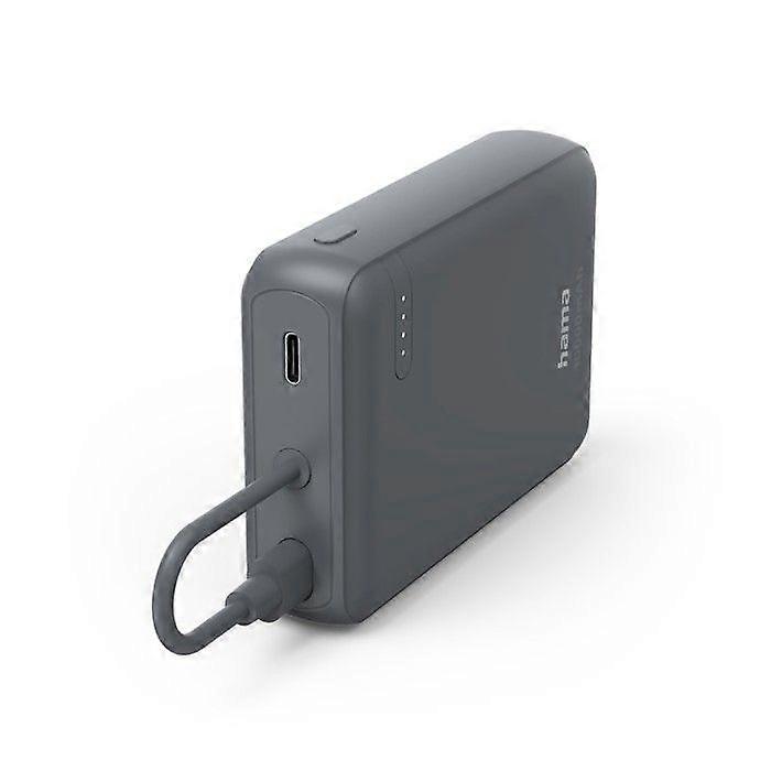 Power Pack "Travel" with cable, 10,000 mAh, 2 outputs: 2xUSB-C, Gray