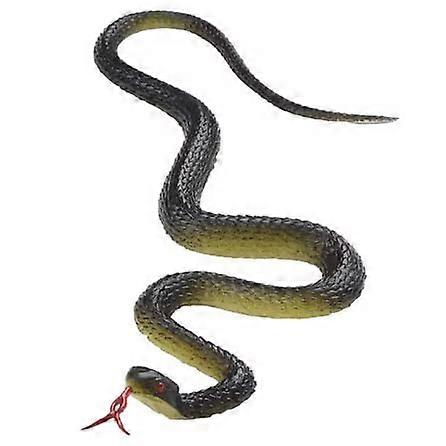 Artificial Snake Decoration, 45 cm, Realistic Black and Yellow Design, Fun Accessories for Parties and Events