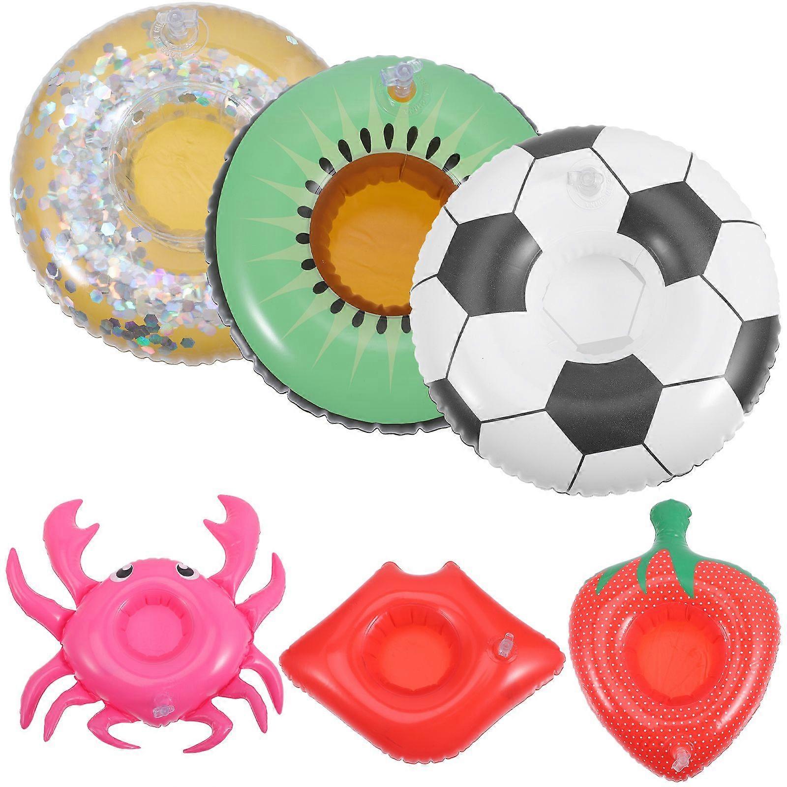 6pcs Pool Drink Holder Inflatable Drink Holders Floating Water Cup Holders